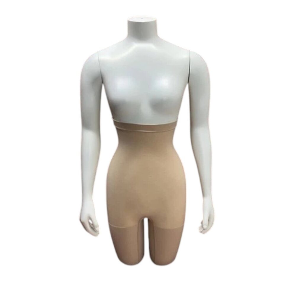 SPANX Star Power High-Waisted Mid-Thigh Shaping Shorts NWOT soft nude